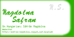 magdolna safran business card