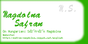 magdolna safran business card